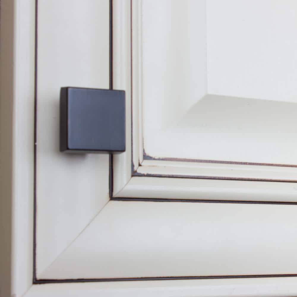 1-1/8 in. Oil Rubbed Bronze Modern Square Cabinet Knob (10-Pack) - Hercitys