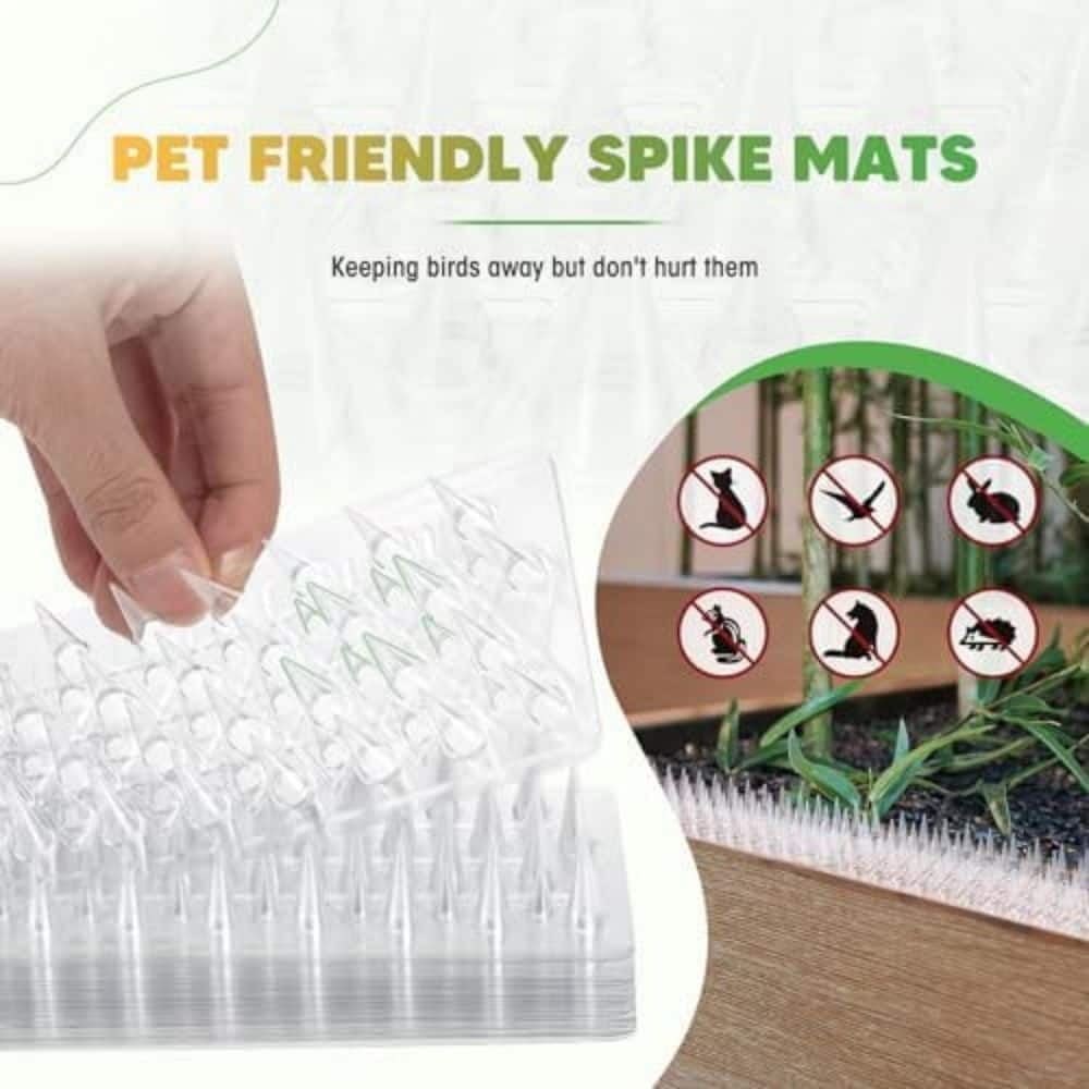 36-Pack Clear Transparent PVC Bird Spikes for Narrow Landing Gaps and Precision Deterrent - Hercitys