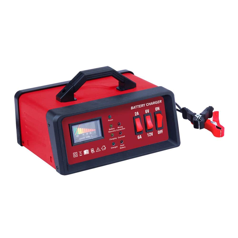 4.5 ft. 12-Volt Car-To-Car Battery Charger with Self-Resetting Circuit Breaker and Heavy-Duty Nickel Plated Clamps - Hercitys