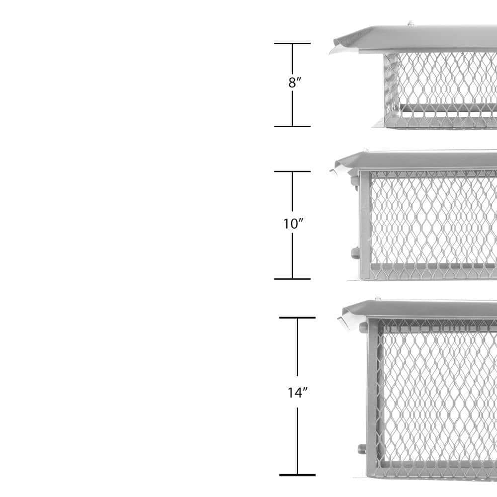 14 in. x 14 in. x 8 in. H Chimney Cap in Stainless Steel - Hercitys