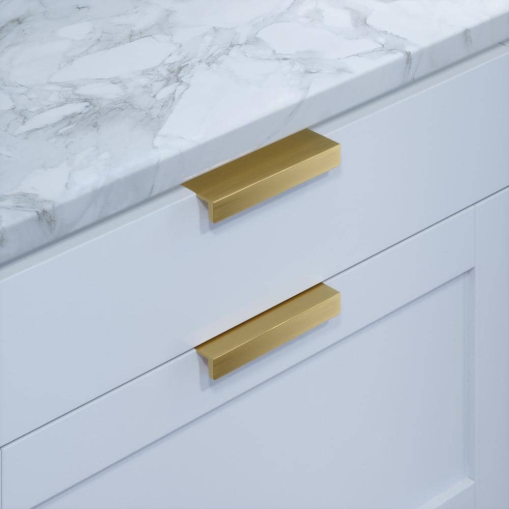 10-Pack Martin 5 in. (127 mm) Center-to-Center Satin Brass Edge Drawer Pull - Hercitys