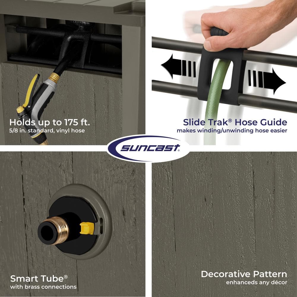 150 ft. Farmington Smart Tube Hose Hideaway with Brass Connections, Stoney - Hercitys