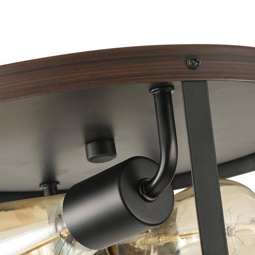 11.4 in. 2-Light Farmhouse Oil Rubbed Bronze Flush Mount Ceiling Lighting Fixtures - Hercitys