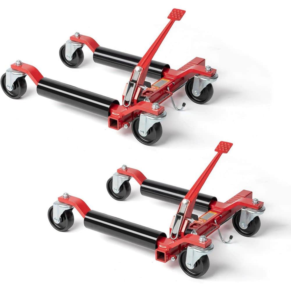 1500 lbs. Capacity Mechanical Car Wheel Dolly in Red 2-Pack - Hercitys