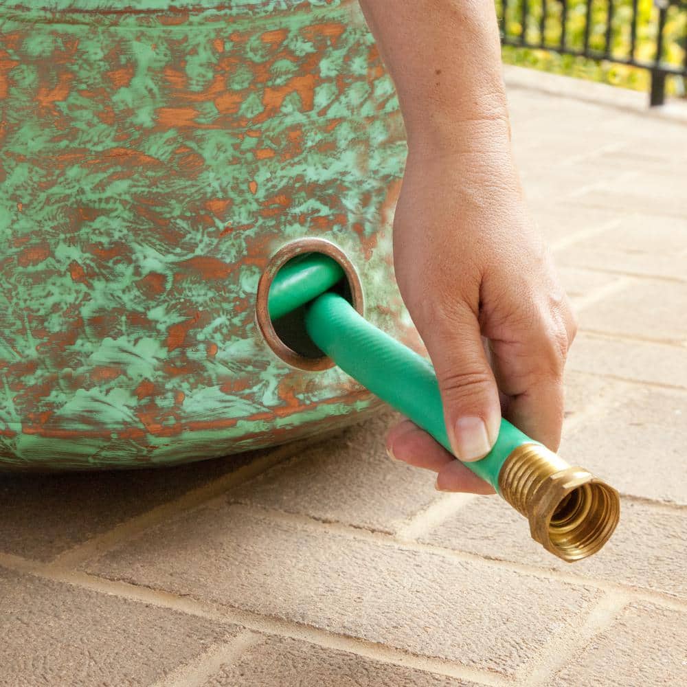 100 ft. Patina Steel Hammered Hose Pot Garden Hose Reel - Hercitys