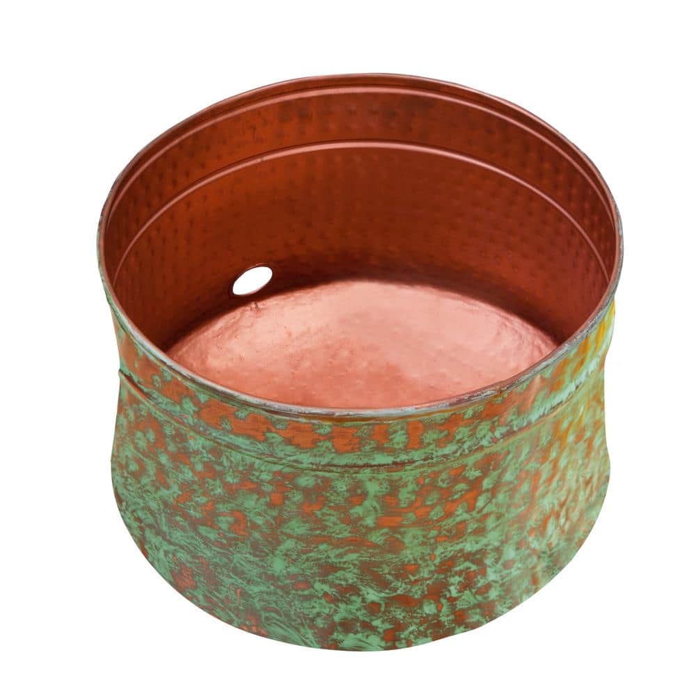 100 ft. Patina Steel Hammered Hose Pot Garden Hose Reel - Hercitys