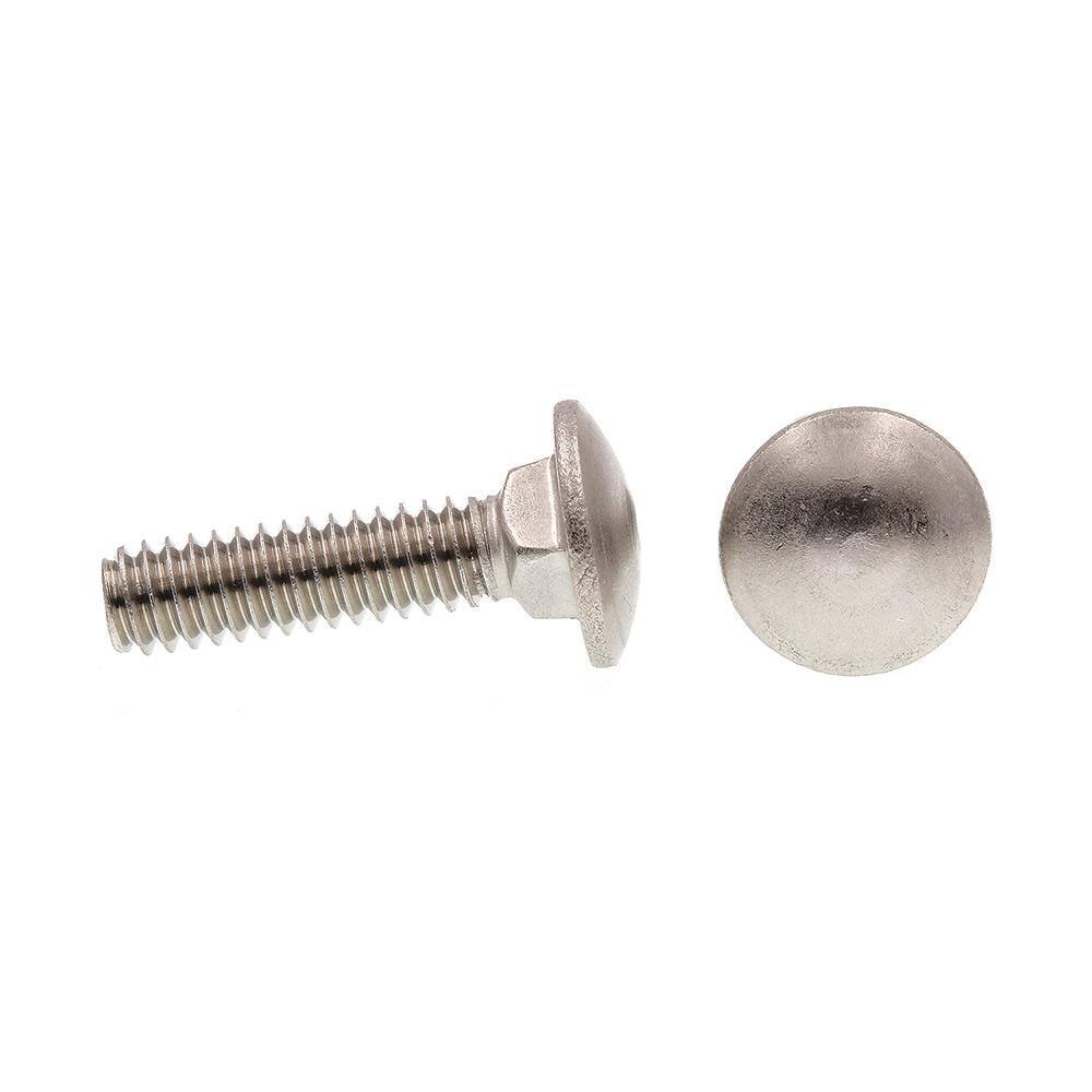 1/4 in.-20 x 1 in. Grade 18-8 Stainless Steel Carriage Bolts (100-Pack) - Hercitys