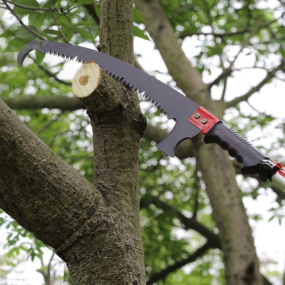 58.8- 240 in. Aluminum Pruning Saw Extendable Tree Pruner, with Light-Weight Alloy Handle, Manual Pole Saw - Hercitys