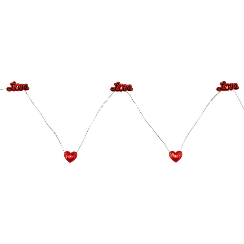 20-Count Red Valentine’s Day Love and Heart LED Fairy Lights  6.25ft  Copper Wire - Hercitys