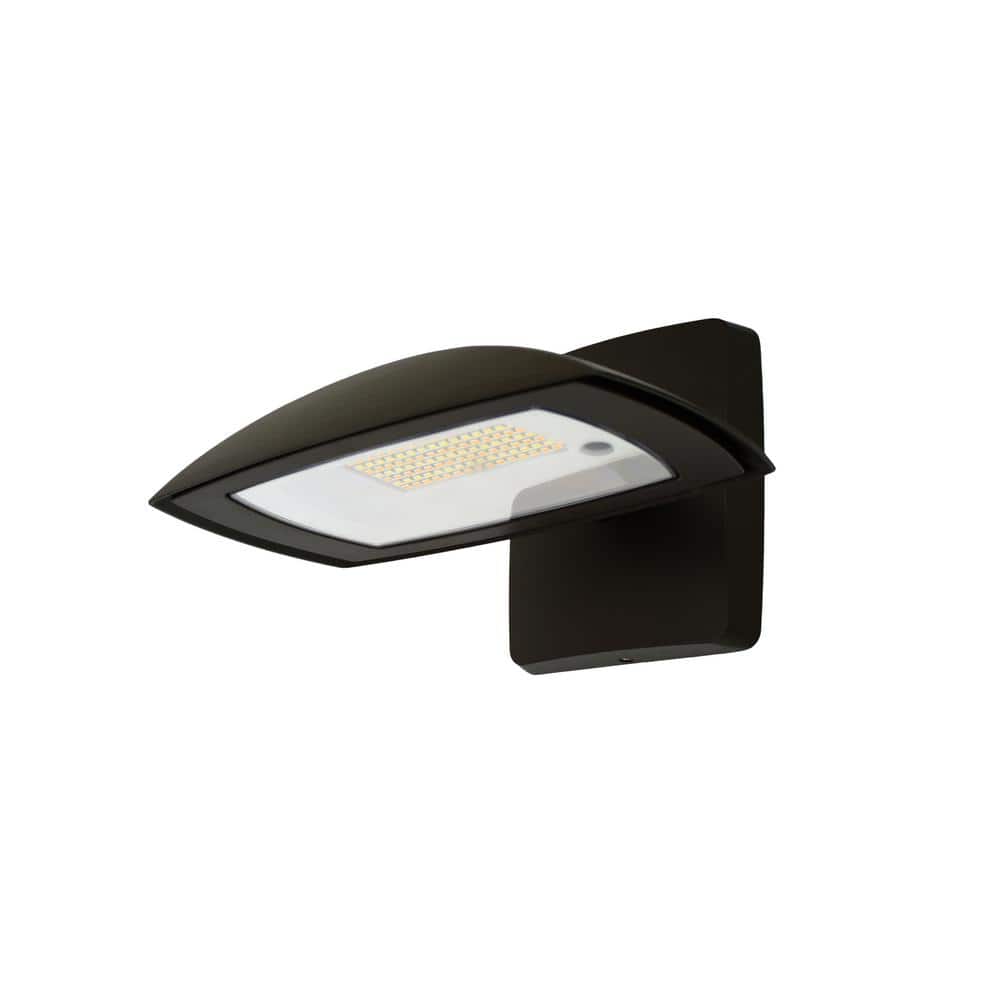 200W Equivalent Integrated 5-Color Adjustable LED Bronze Outdoor Wall Pack/Flood Light, 3000 Lumens - Hercitys