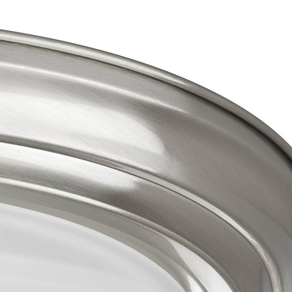 1-Light Brushed Nickel Flush Mount with Etched Glass - Hercitys