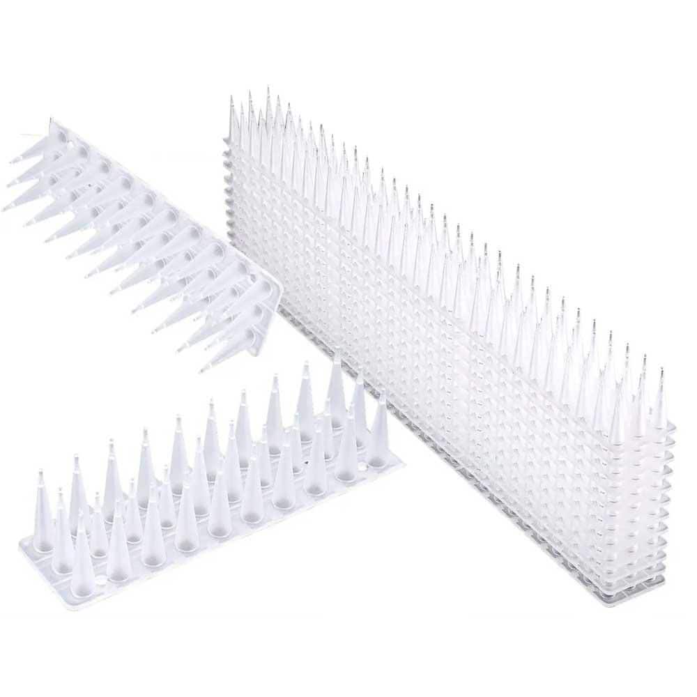 16.9 White Plastic Keeps a Pigeon Away Off Deterrent Plastic Fence Spikes Anti Cat Bird Spikes Strips Bird Repeller - Hercitys