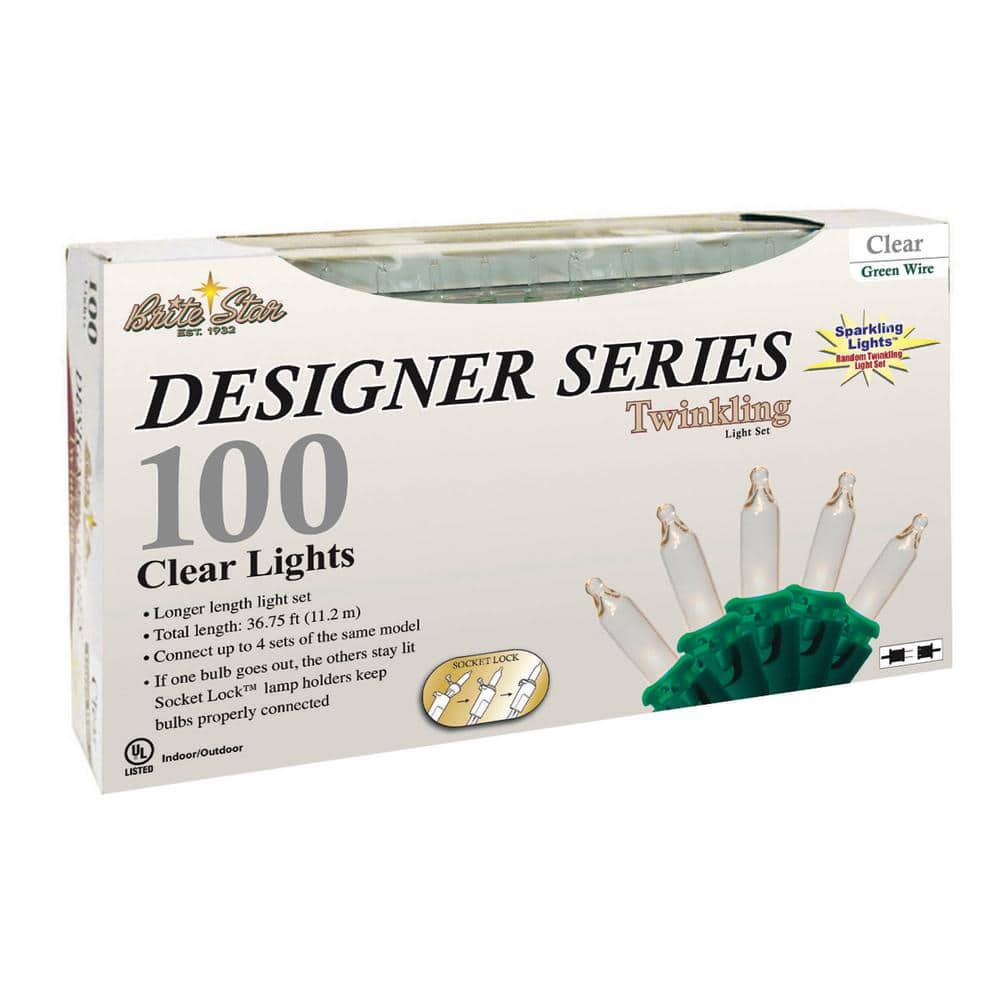 24.52 ft. 100-Count Clear Twinkling Christmas Mini Lights - Hercitys