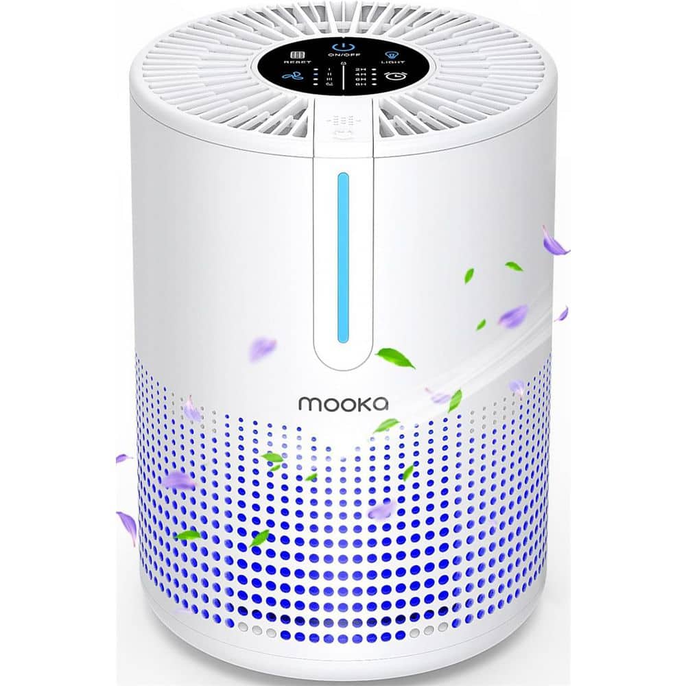 300 sq.ft. 4-Speed Mode H13 True HEPA Quiet Personal Air Purifier in White,with Timer,Air Filter Cleaner for Smoke,Odor - Hercitys