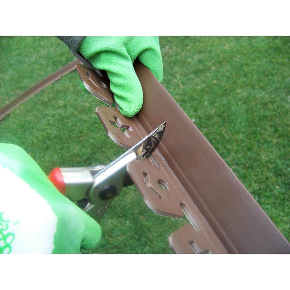 20 ft. L x 2 in. W x 1.5 in. H Light Brown Resin Innovative Edge No Dig Edging with 9 in. Poly Nails (16-Quantity) - Hercitys