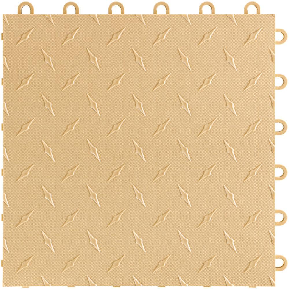 12 in. W x 12 in. L Mocha Java Diamondtrax Home Modular Polypropylene Flooring (10-Tile/Pack) (10 sq. ft.) - Hercitys