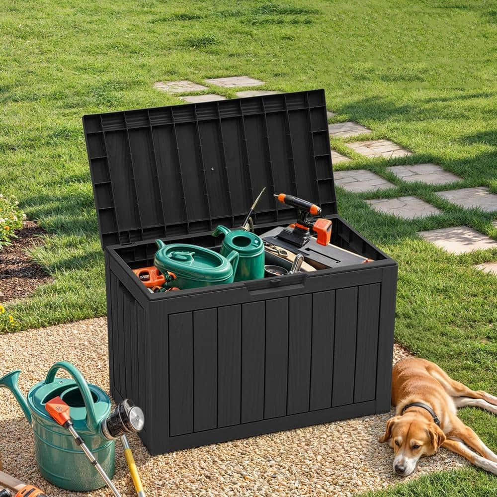 45 Gal. Black Resin Deck Box - Hercitys
