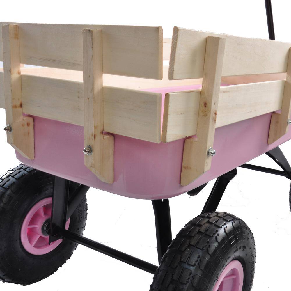 1.5 cu. ft. Steel Garden Cart, Black and Pink - Hercitys
