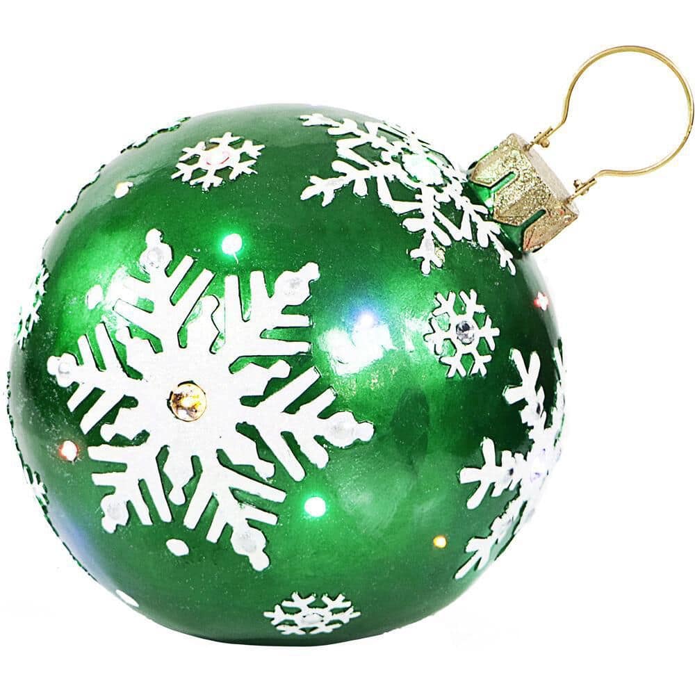 1.5 ft. 24-Light LED Jeweled Ball Ornament with Snowflake Design - Hercitys