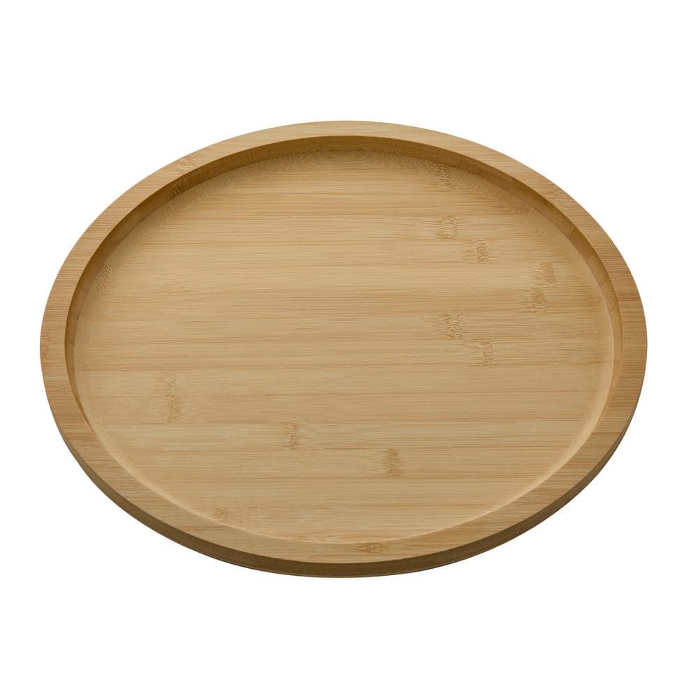 14 in. x 2.95 in. H Round Build-A-Board Acacia Cutting Board with Single Compartment and Clear Locking Lid, Black - Hercitys