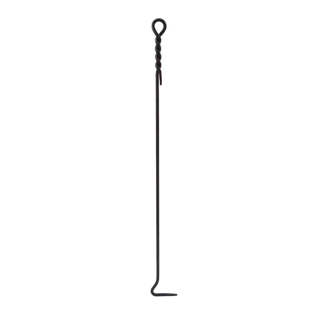 36 in. Tall Black Extra-Long Rope Design Fireplace Poker - Hercitys
