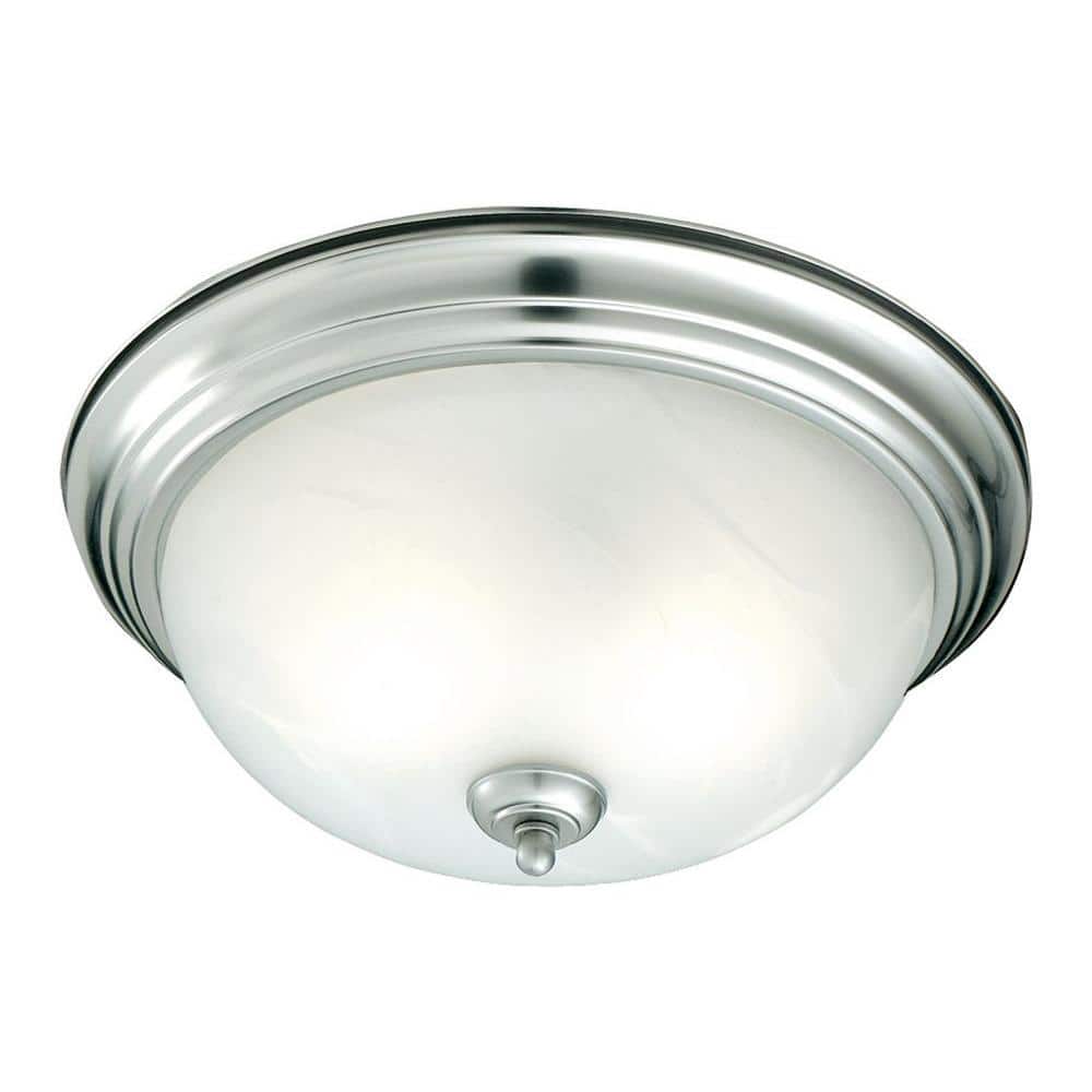 2-Light Brushed Nickel Ceiling Flush Mount - Hercitys