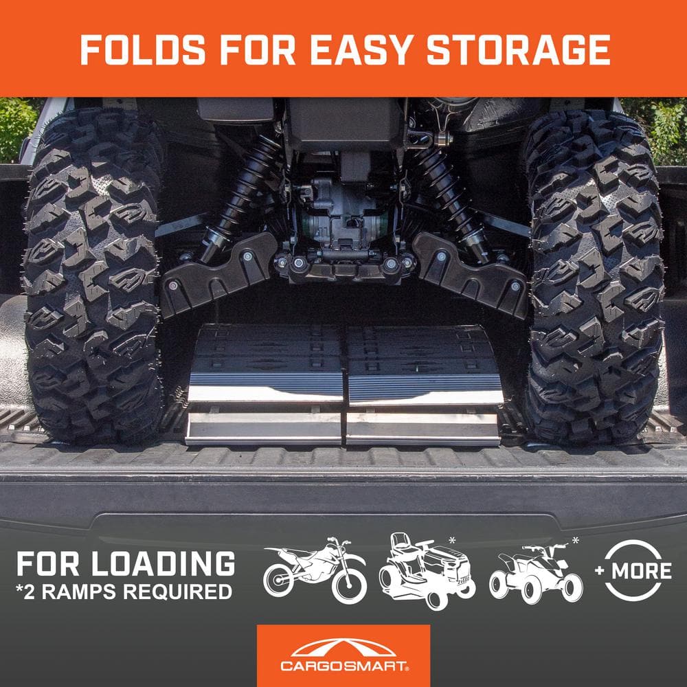 12 in. W x 90 in. L 750 lb. Capacity Hybrid S-Curve Centerfold Truck Loading Ramp (Includes 1 Ramp) - Hercitys