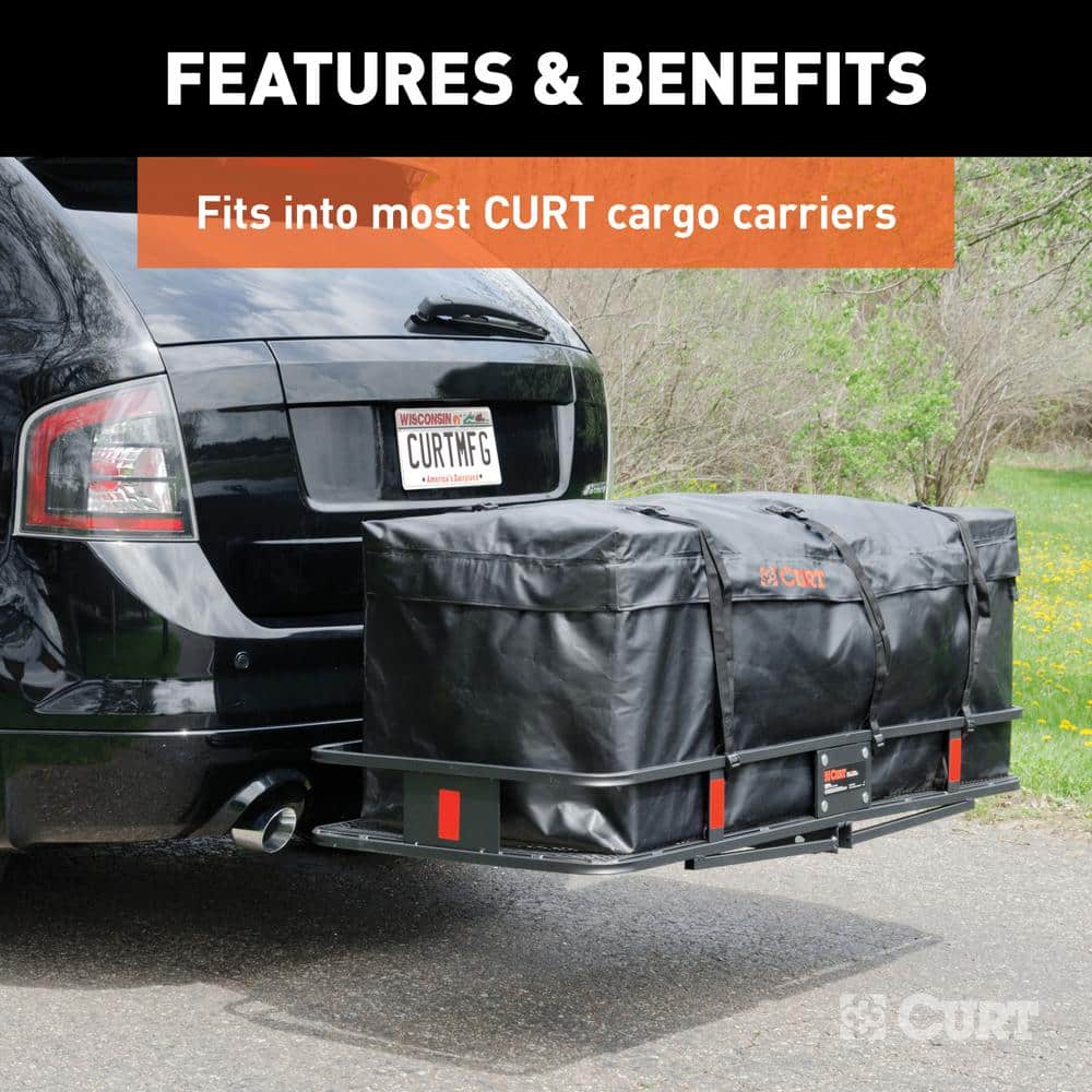 56 in. x 22 in. x 21 in. CURT Hitch Cargo Carrier Bag (Water, UV-resistant black vinyl) - Hercitys