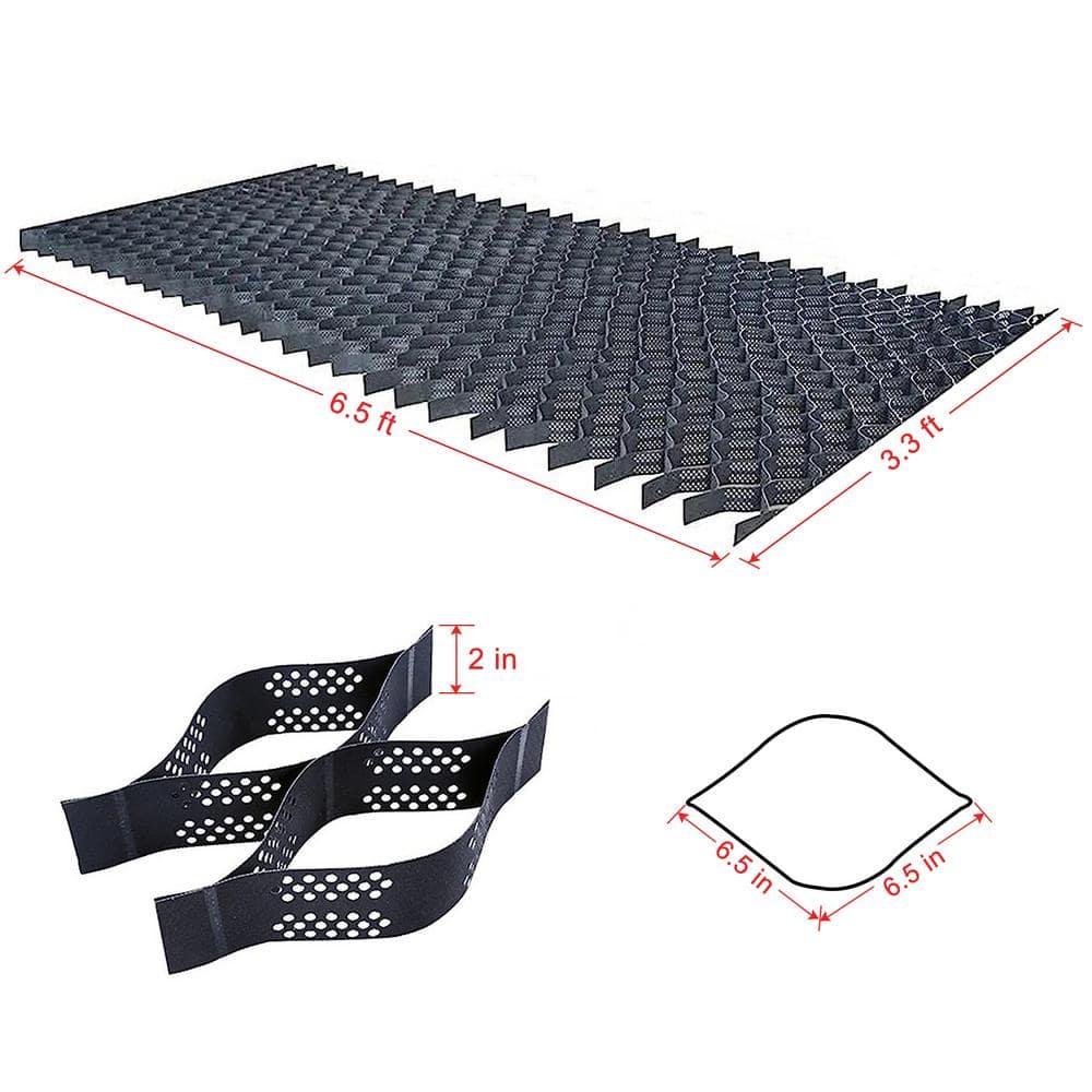 3.3 ft. x 6.6 ft. x 2 in. S Series Plastic Ground Geo Grid Driveway Ground Pavers for Landscaping - Hercitys