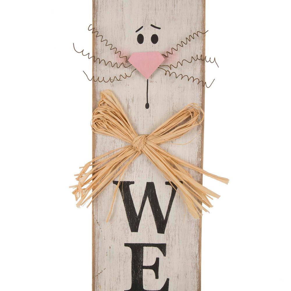 42 in. H Wooden Easter Welcome Porch Sign with Bunny Ears - Hercitys