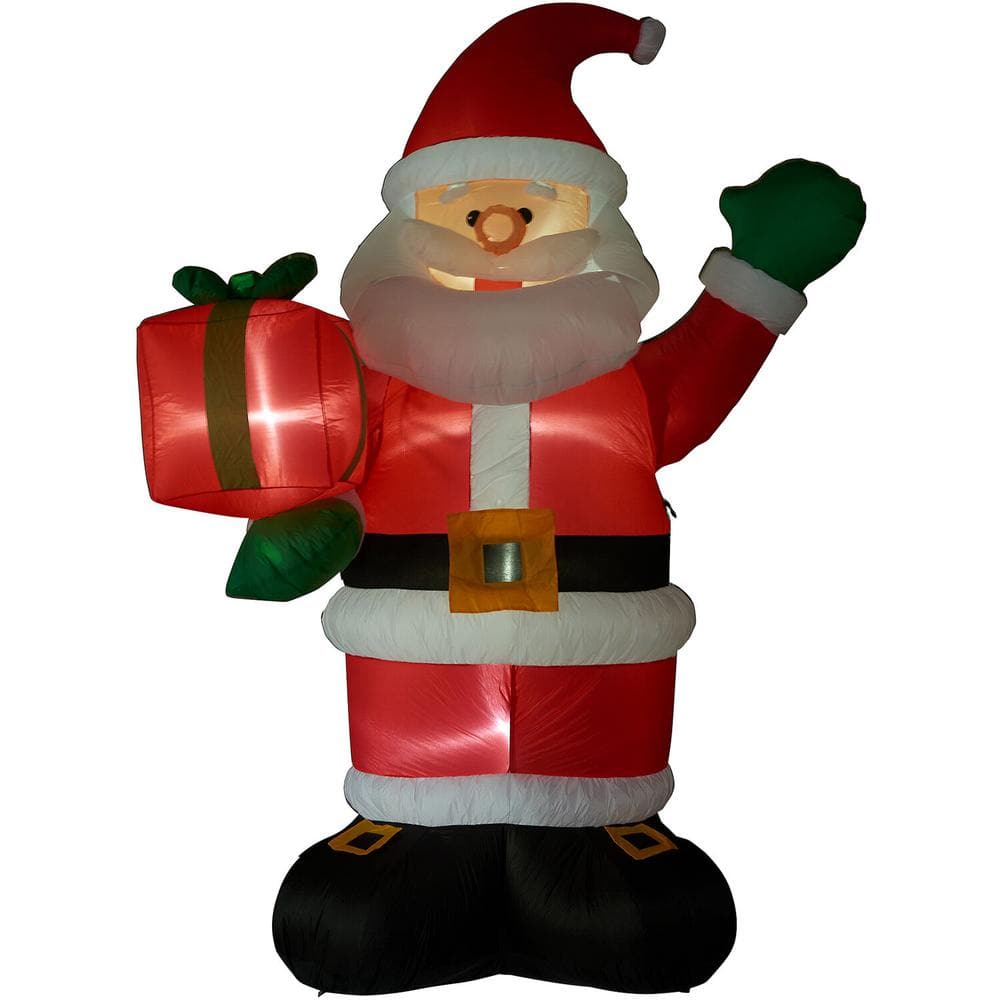 10 ft. Santa Claus with Gift Bag Christmas Inflatable with Lights - Hercitys