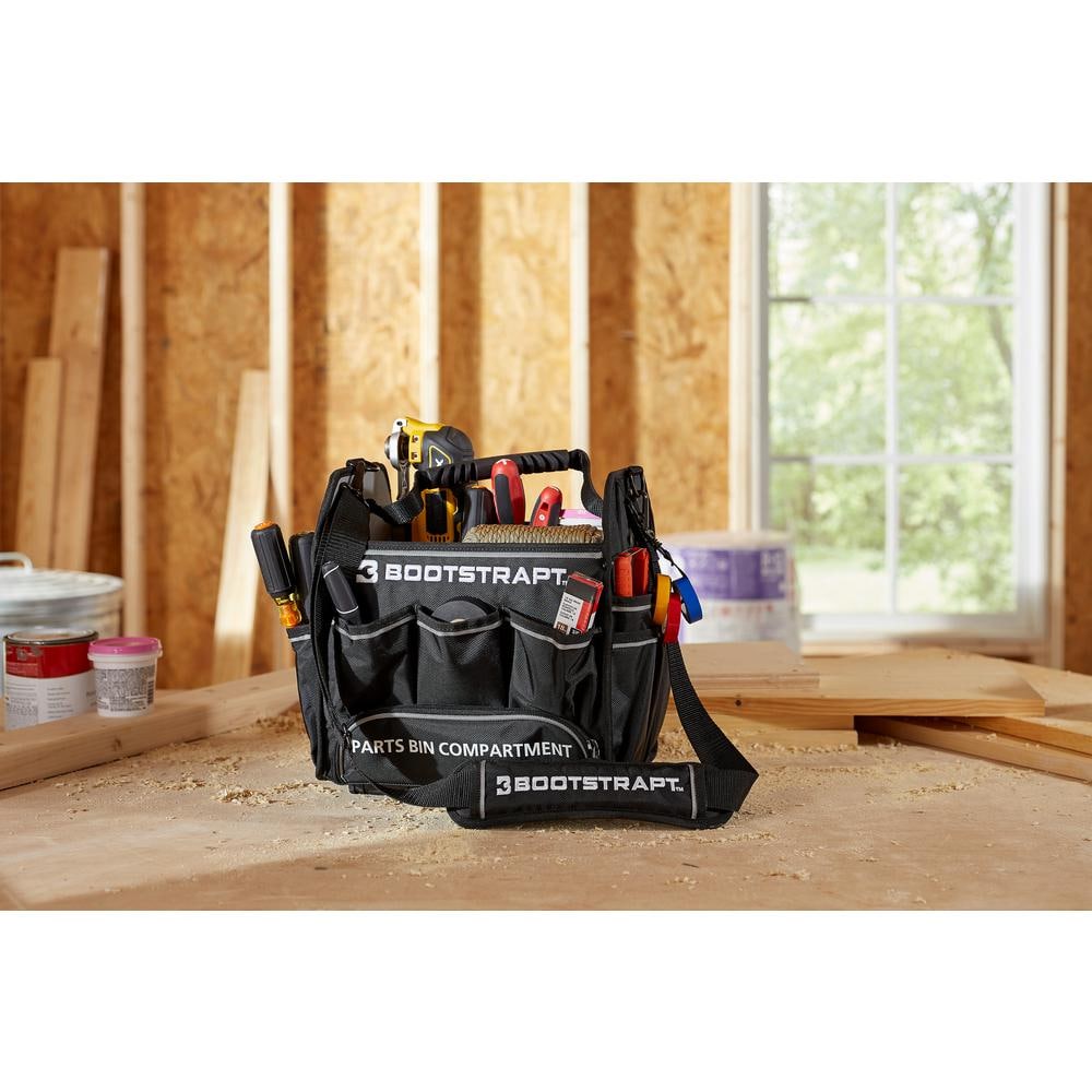 12 in. Electrician’s Tote Bag with Integrated Parts Bin Compartment - Hercitys