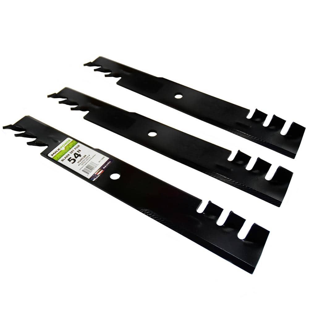 3 Commercial Mulching Blade Set for 54″ Hustler mowers, Replaces OEM numbers 797704, 797712, 438-0001-00 - Hercitys