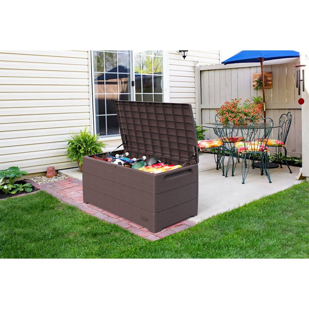 110 Gal. Cedar Grain Deck Box Brown - Hercitys