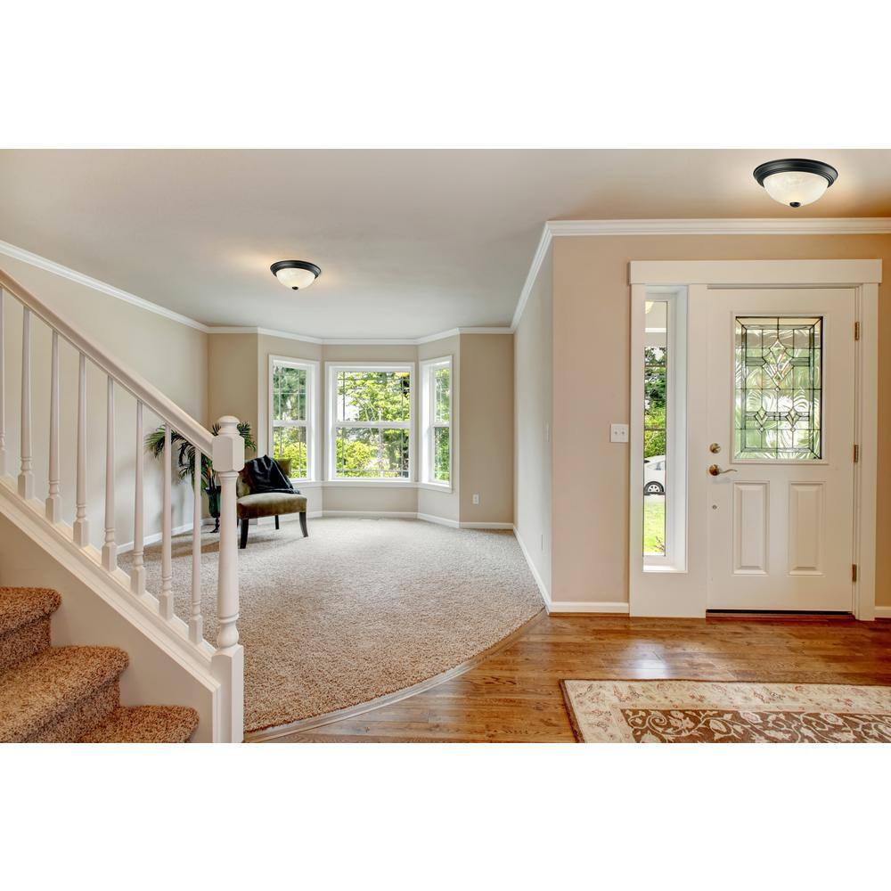 11-1/4 in. W. 2-Light Oil Rubbed Bronze Flush Mount-Light (2-Pack) - Hercitys