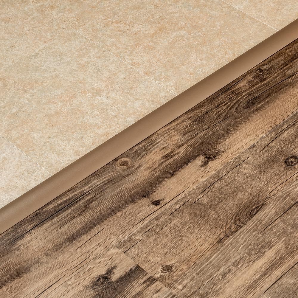 1 3/4 in. x 36 in. Spice Aluminum CINCH T-Molding Transition Strip w/ Snaptrack - Hercitys