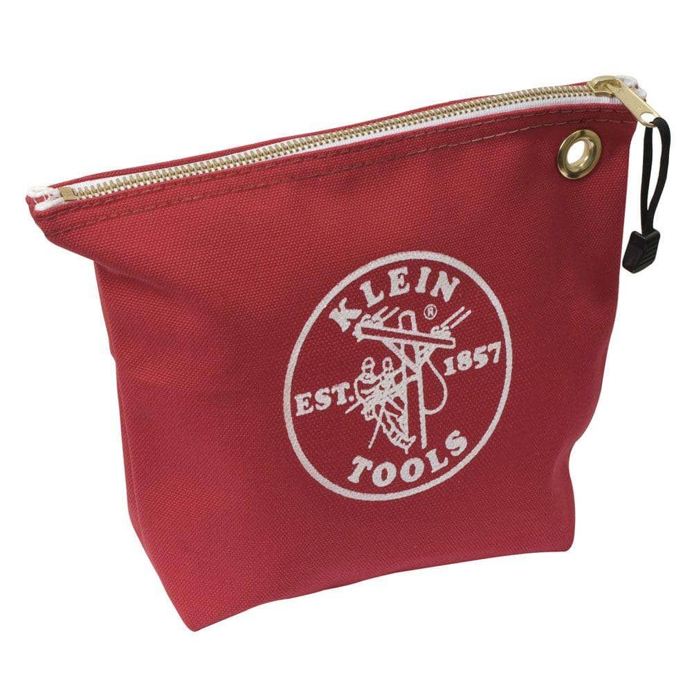 10 in. Consumables Red Canvas Zipper Bag - Hercitys