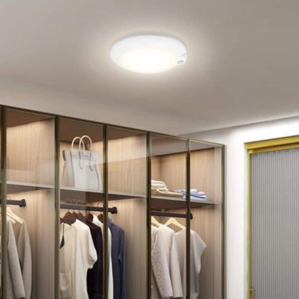 5.8 in. 3000K Dimmable LED Motion Sensor Flush Mount Ceiling Light Fixture - Hercitys