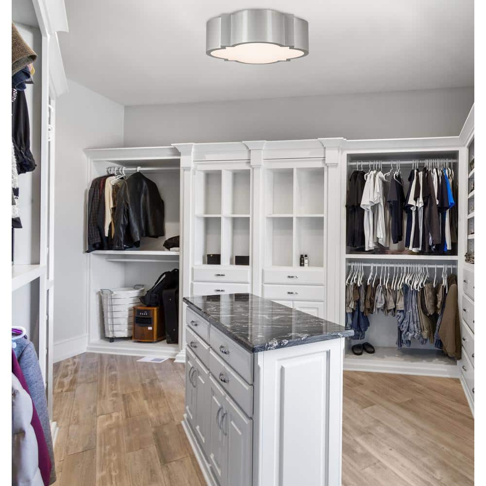 15 in. Brushed Nickel Integrated LED Flush Mount - Hercitys