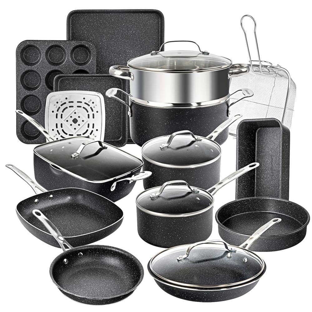 20-Piece Aluminum Ultra-Durable Non-Stick Diamond Infused Cookware and Bakeware Set - Hercitys