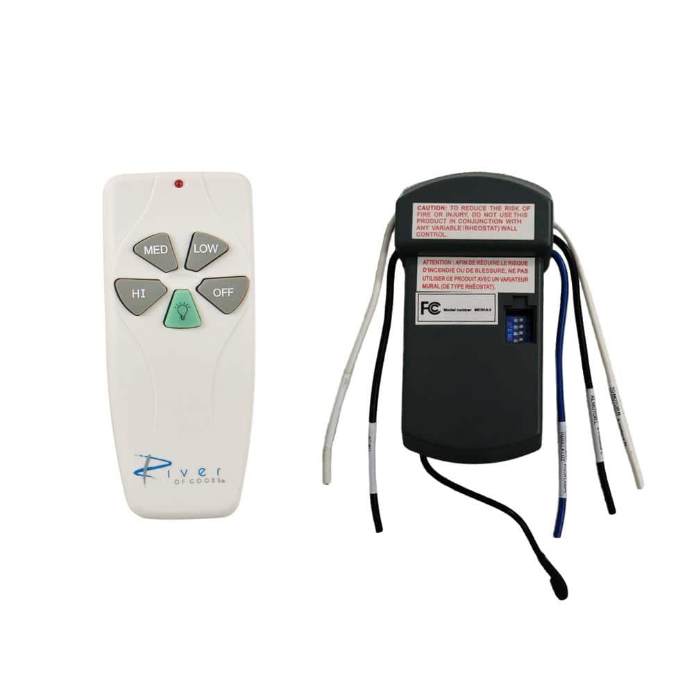 3-Speed Ceiling Fan Handheld Remote Control and Receiver Kit, White - Hercitys