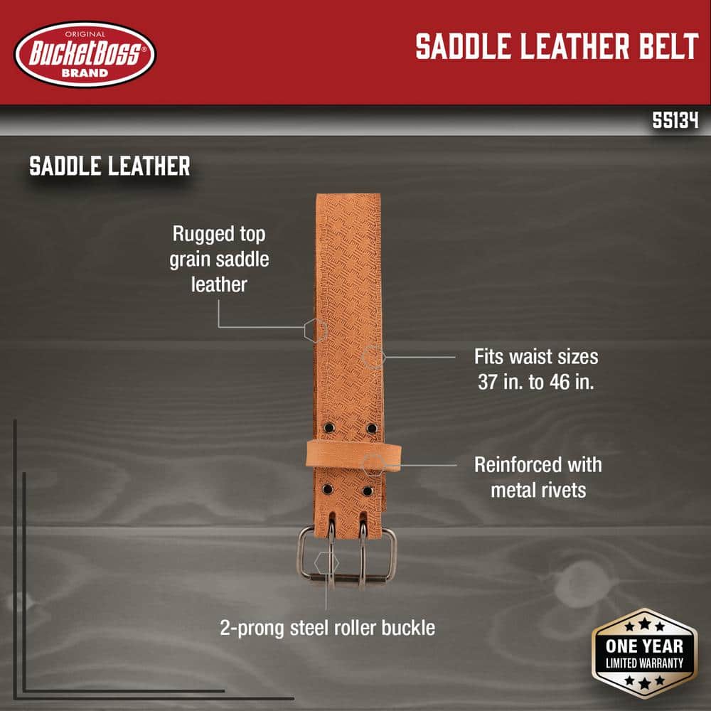 2 in. Classic Series Saddle Leather Extra Large Work Tool Belt (Waists 37 in. to 46 in.) - Hercitys