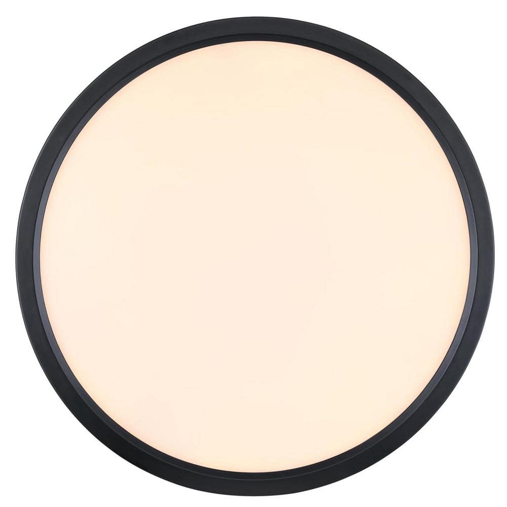 15-in. 30-Watt Black Selectable Dimmable Integrated LED Indoor Flush Mount - Hercitys