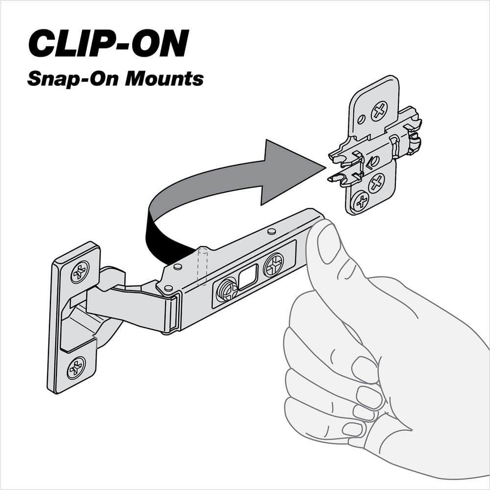 (2-Pack) RCS Series Half Overlay 35 mm Soft Close Nickel 105° Frameless Cabinet Hinge - Hercitys