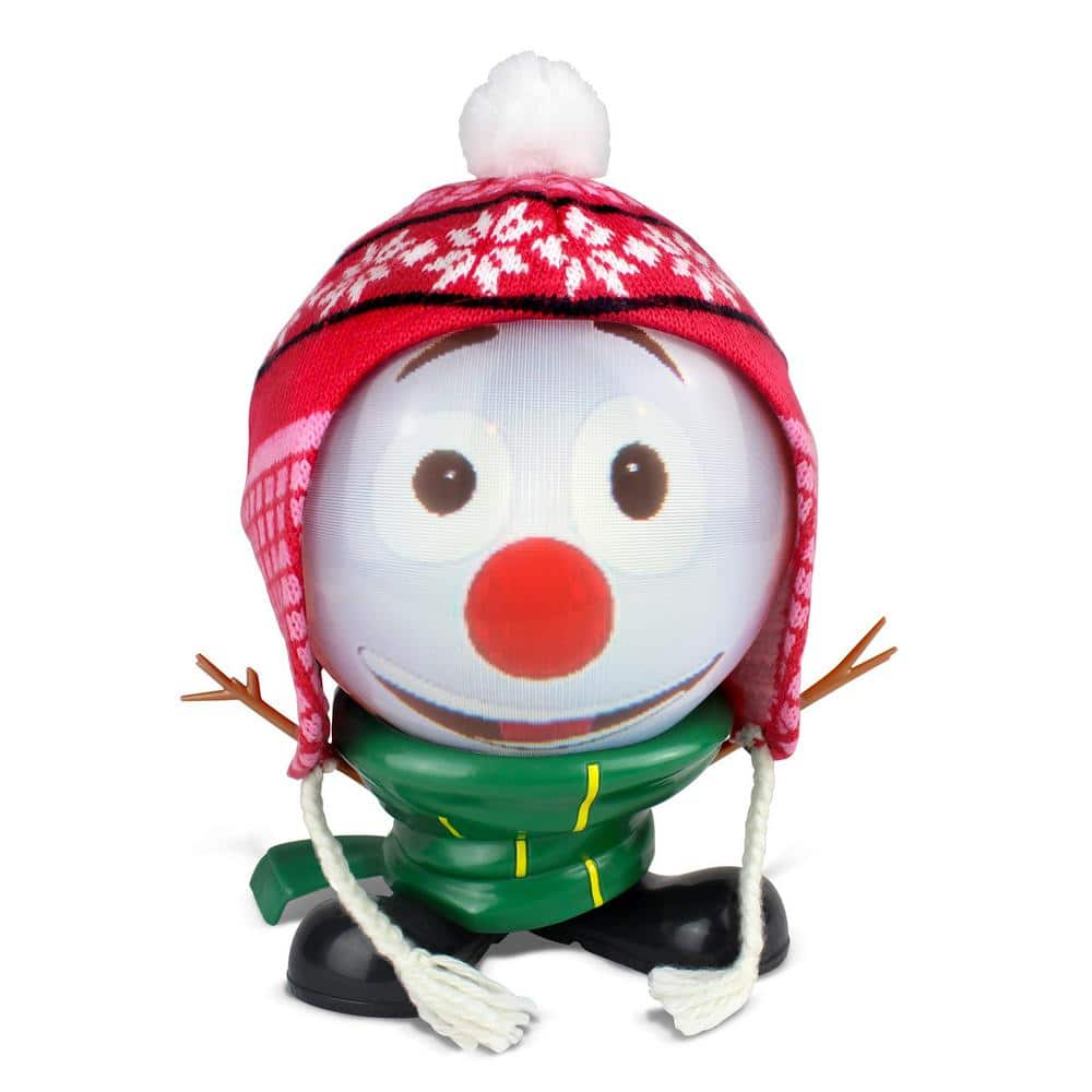 10.5 in. H Mr. Chill Talking Animated Snowman with Built-in Projector and Speaker Plugin Play - Hercitys