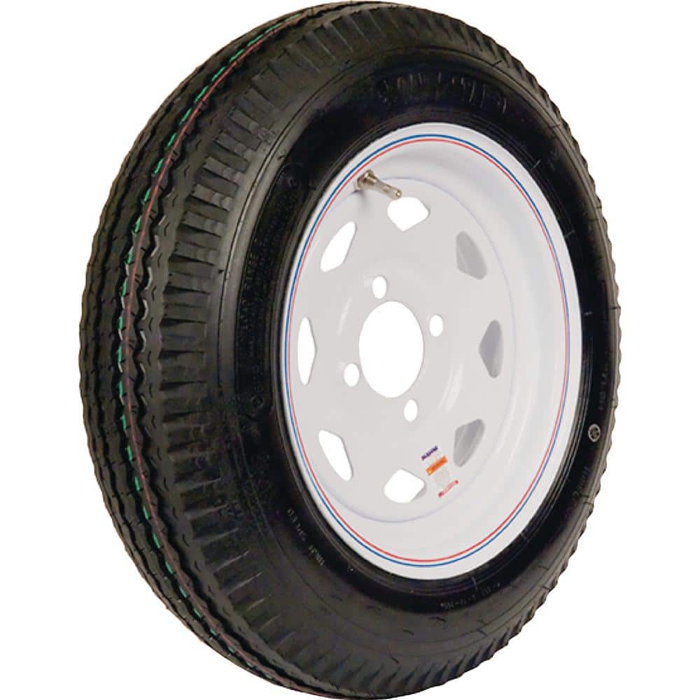 530-12 K353 BIAS 1045 lb. Load Capacity White with Stripe 12 in. Bias Tire and Wheel Assembly - Hercitys