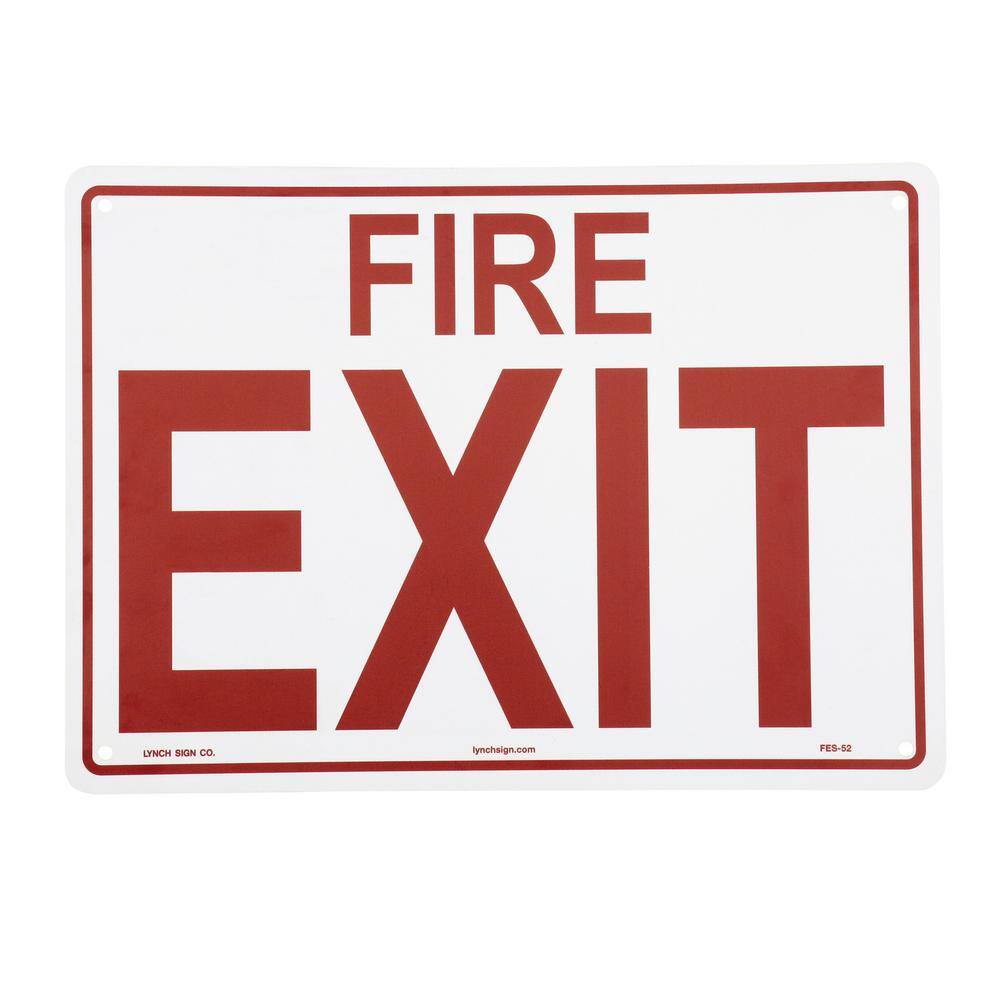14 in. x 10 in. Fire Exit Sign Printed on More Durable, Thicker, Longer Lasting Styrene Plastic - Hercitys