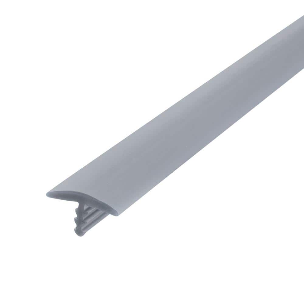 5/8 in. Silver Flexible Polyethylene Center Barb Hobbyist Pack Bumper Tee Moulding Edging 25 ft. long Coil - Hercitys