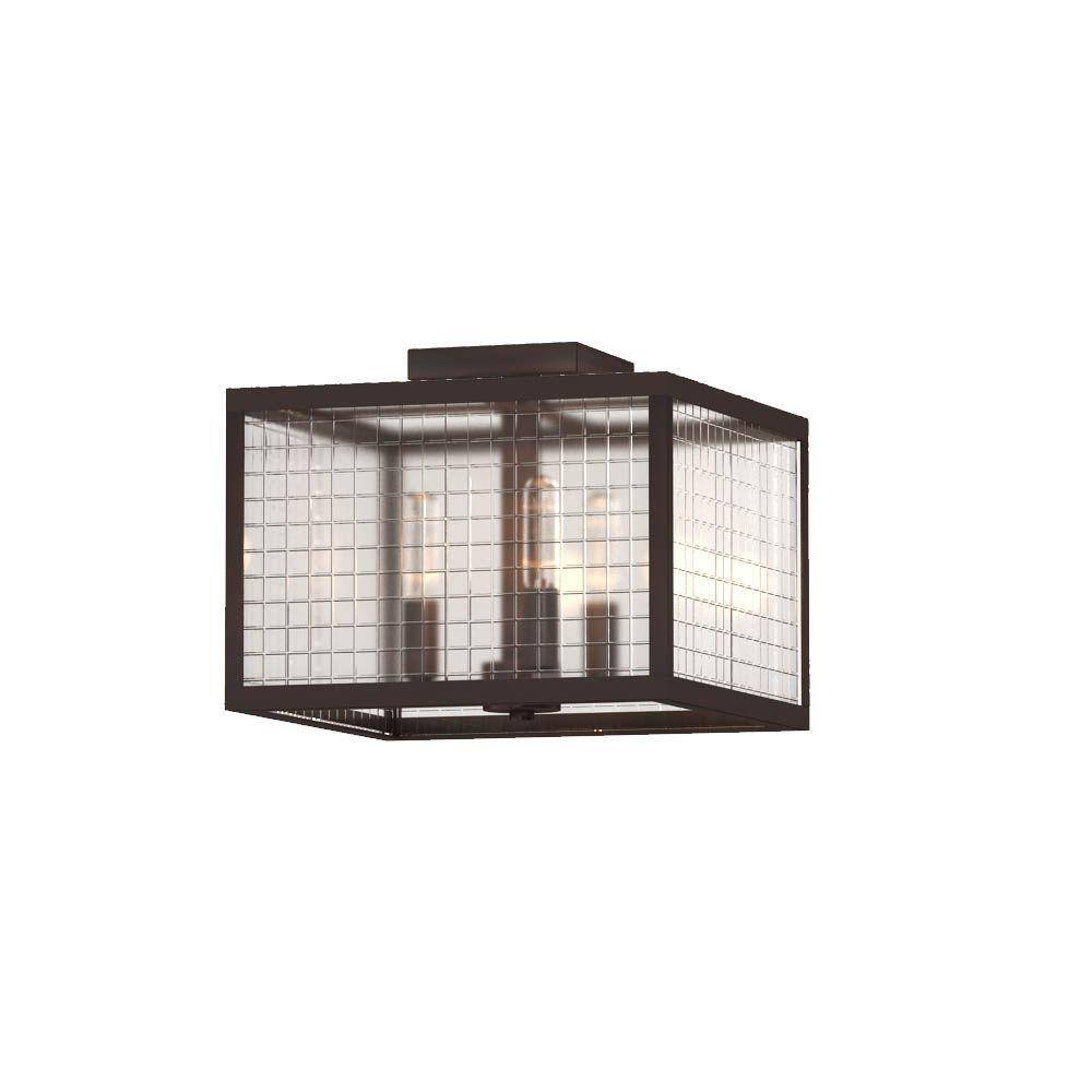 12 in. 3-Light Brushed Nickel Flush Mount with Etched Clear Glass Shade - Hercitys