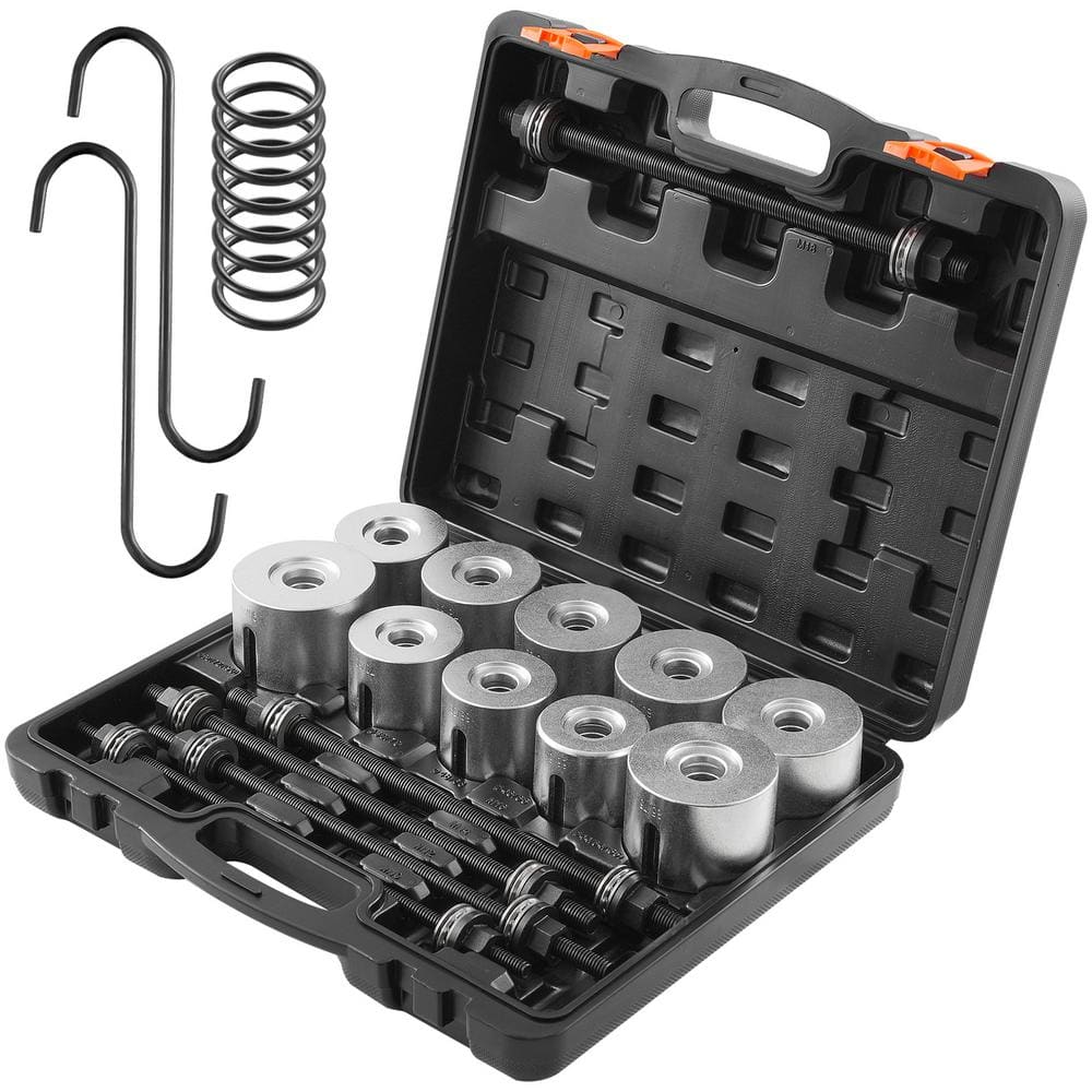 27 PCS Pull and Press Sleeve Kit, Steel Bush Bearing Removal and Installation Set, Bush Removal Insertion Sleeve Tools - Hercitys